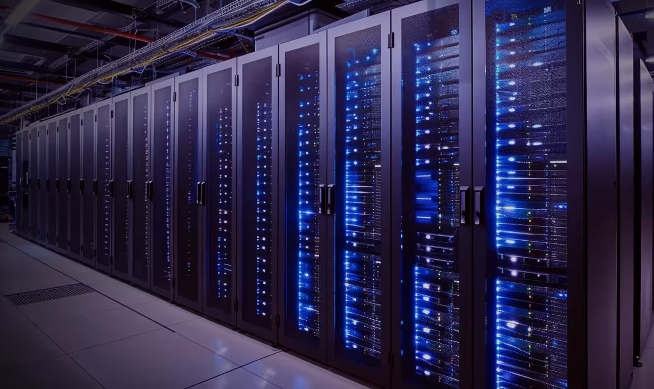 Row of server racks.